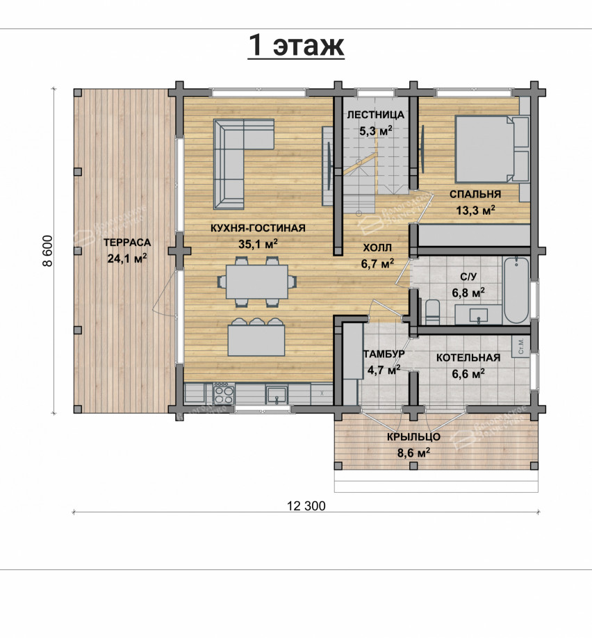 Дом из клееного бруса VZ-327